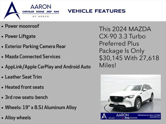 used 2024 Mazda CX-90 car, priced at $30,145
