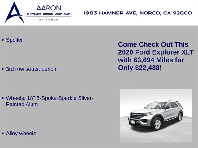 used 2020 Ford Explorer car, priced at $22,488
