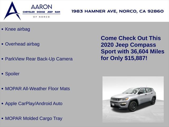 used 2020 Jeep Compass car, priced at $15,248