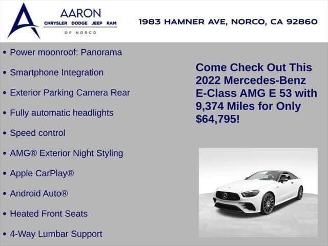 used 2022 Mercedes-Benz AMG E 53 car, priced at $64,795