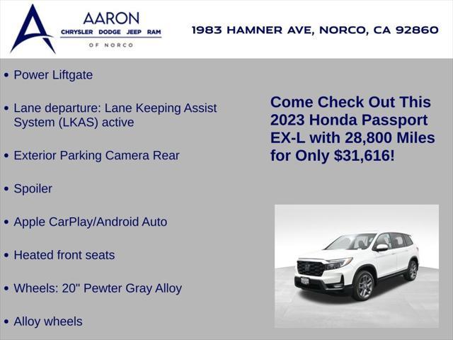used 2023 Honda Passport car, priced at $31,616