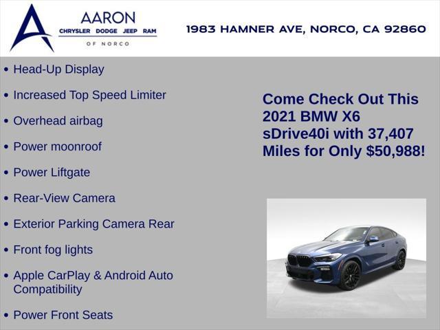 used 2021 BMW X6 car, priced at $49,236