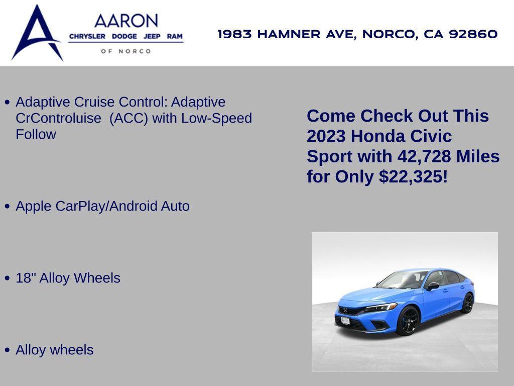 used 2023 Honda Civic car, priced at $22,325