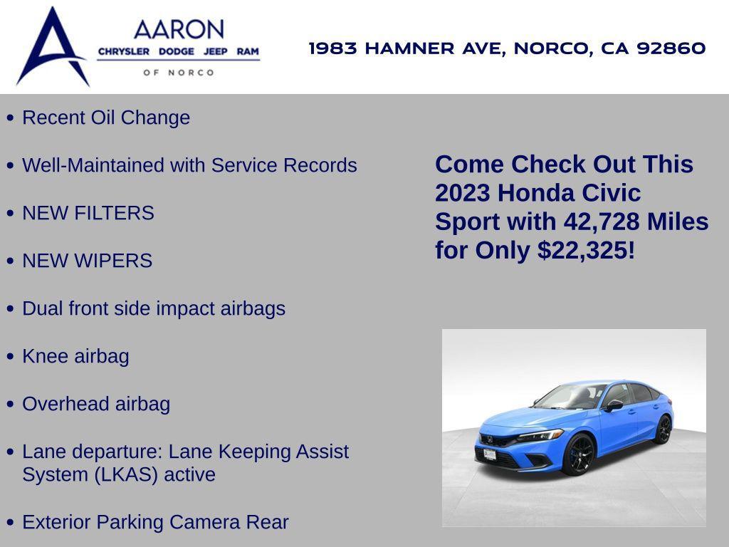 used 2023 Honda Civic car, priced at $22,325
