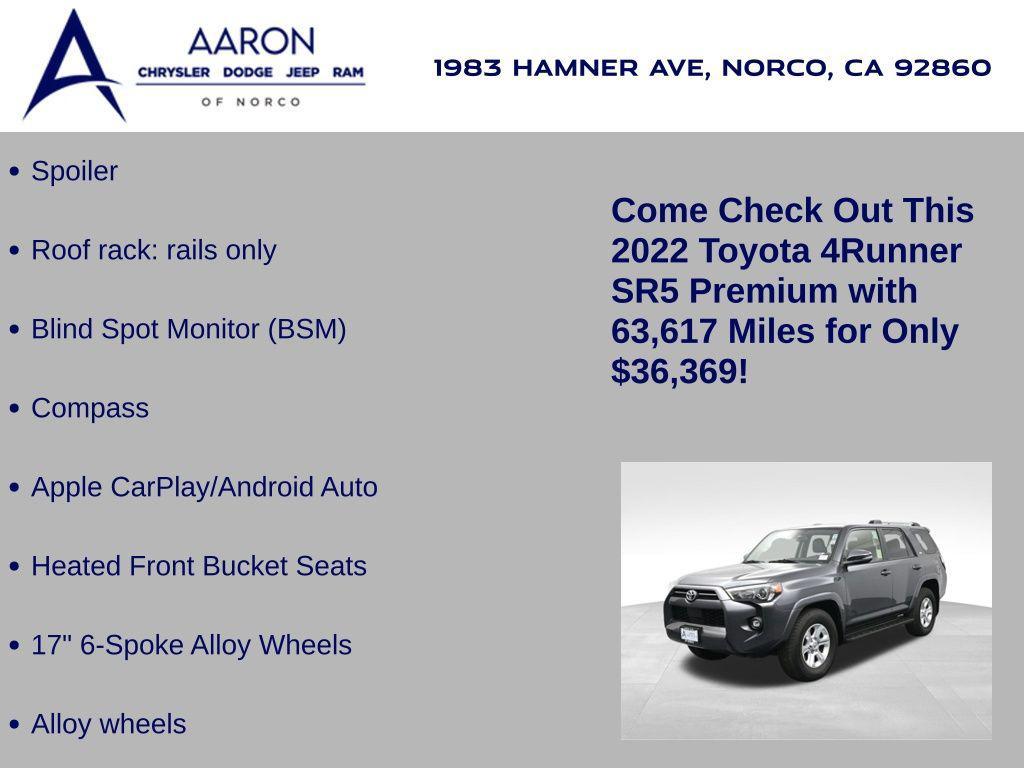 used 2022 Toyota 4Runner car, priced at $36,369