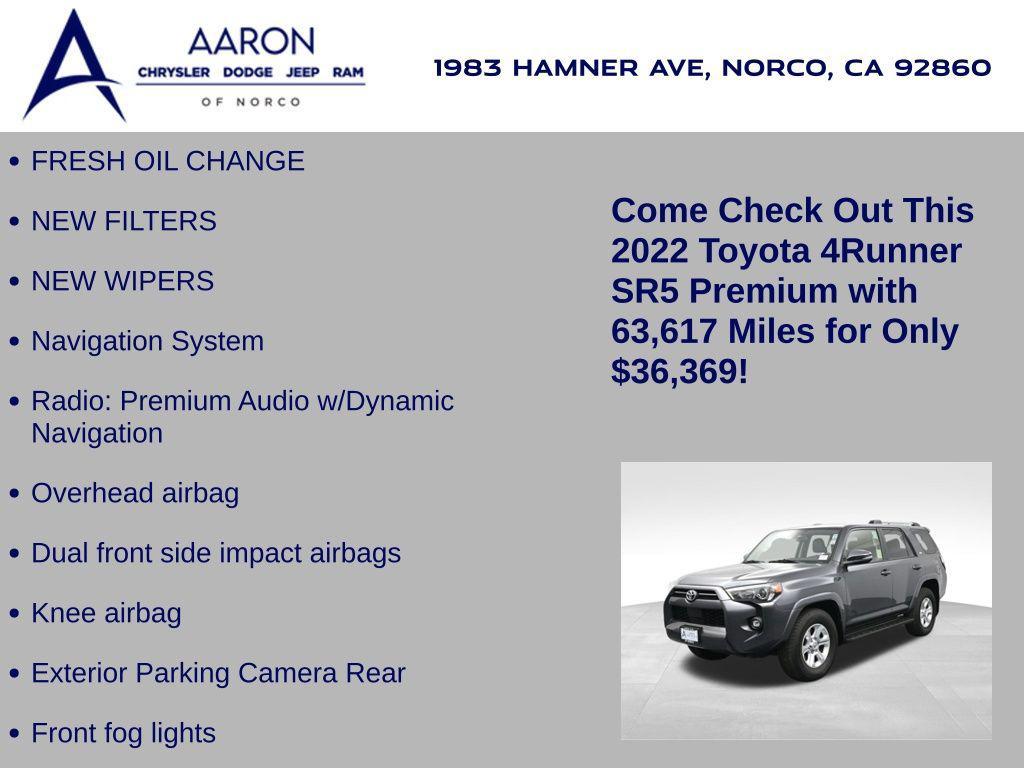used 2022 Toyota 4Runner car, priced at $36,369