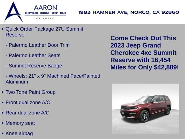 used 2023 Jeep Grand Cherokee 4xe car, priced at $42,889