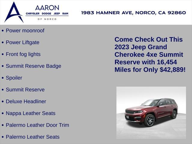 used 2023 Jeep Grand Cherokee 4xe car, priced at $42,889
