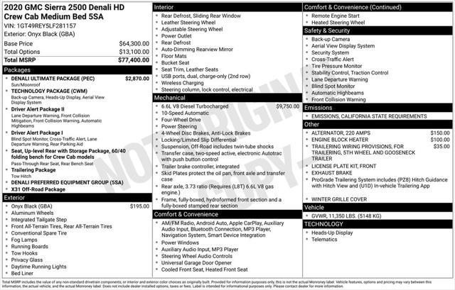 used 2020 GMC Sierra 2500 car, priced at $59,186