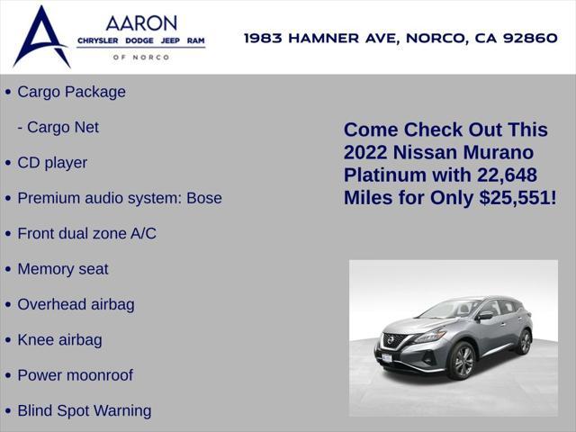used 2022 Nissan Murano car, priced at $25,551