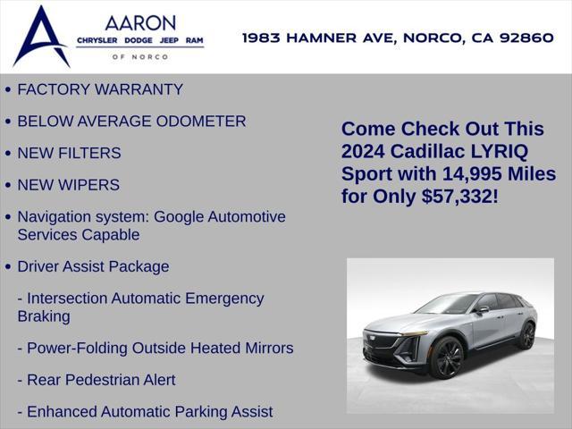 used 2024 Cadillac LYRIQ car, priced at $57,332