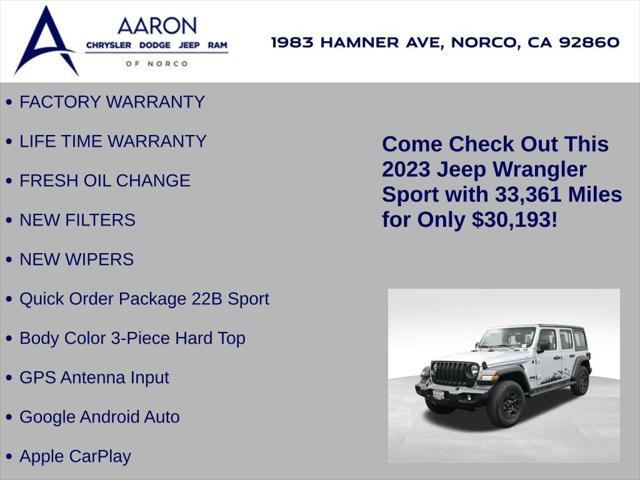used 2023 Jeep Wrangler car, priced at $30,193