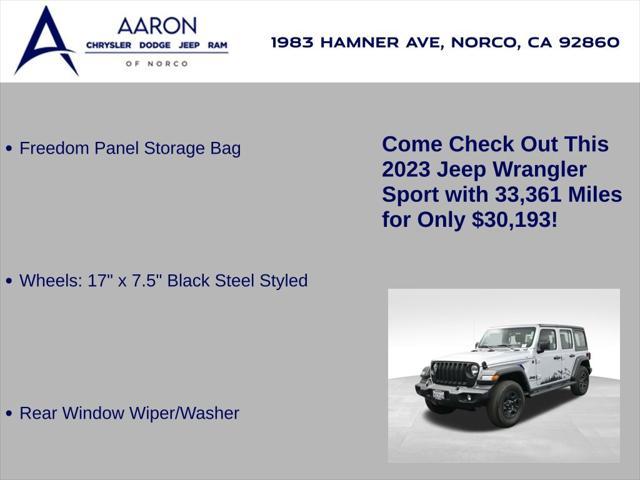 used 2023 Jeep Wrangler car, priced at $30,193