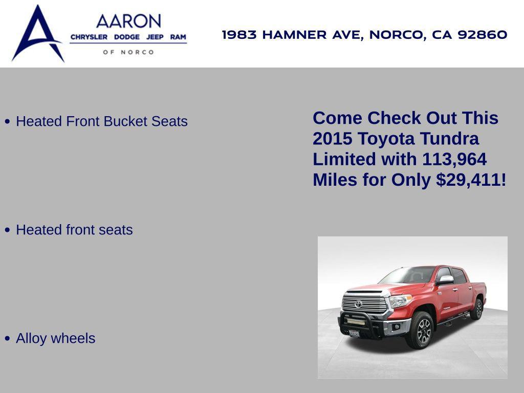 used 2015 Toyota Tundra car, priced at $29,411
