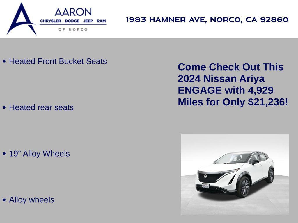 used 2024 Nissan ARIYA car, priced at $21,236