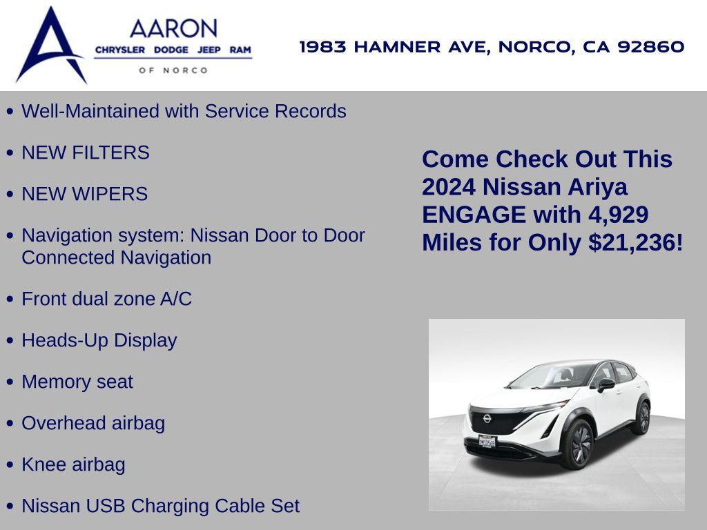 used 2024 Nissan ARIYA car, priced at $21,236