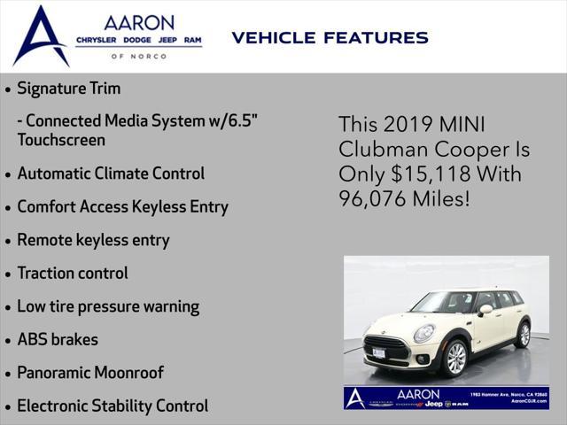 used 2019 MINI Clubman car, priced at $15,118