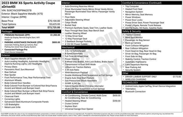 used 2023 BMW X6 car, priced at $54,988