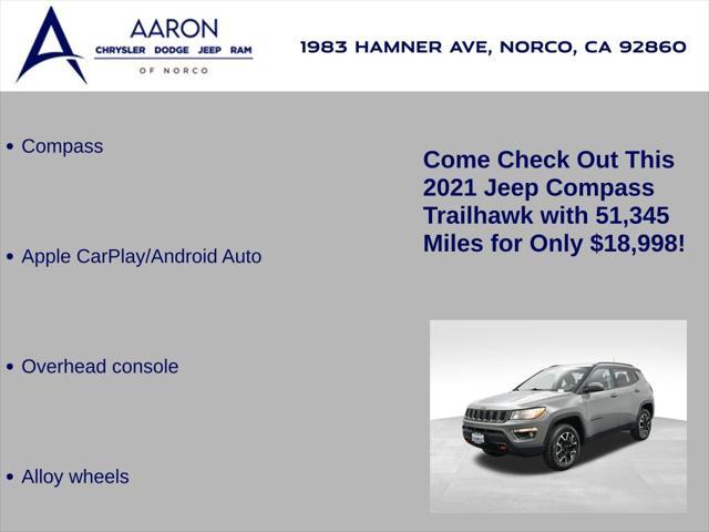 used 2021 Jeep Compass car, priced at $18,998