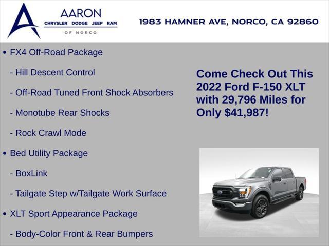 used 2022 Ford F-150 car, priced at $41,987