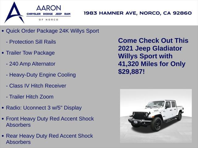 used 2021 Jeep Gladiator car, priced at $29,887