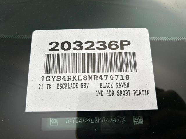 used 2021 Cadillac Escalade ESV car, priced at $78,505