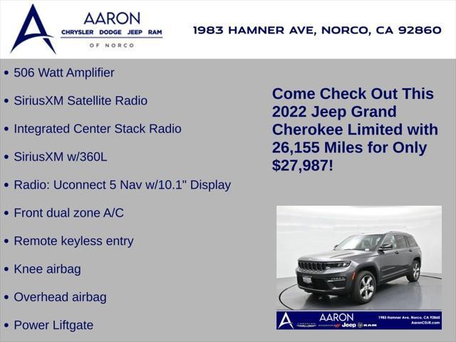 used 2022 Jeep Grand Cherokee car, priced at $27,987
