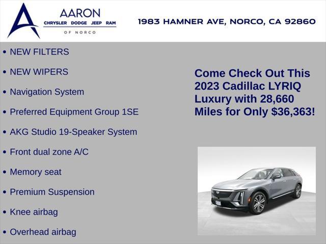 used 2023 Cadillac LYRIQ car, priced at $36,363