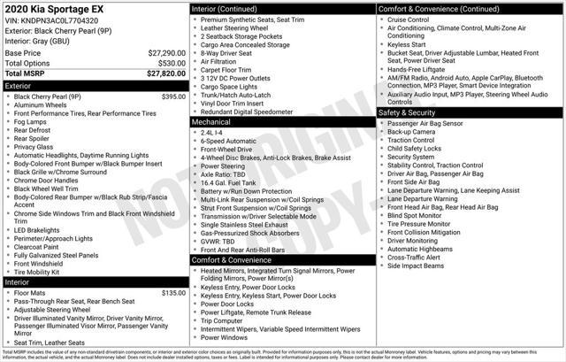 used 2020 Kia Sportage car, priced at $18,253