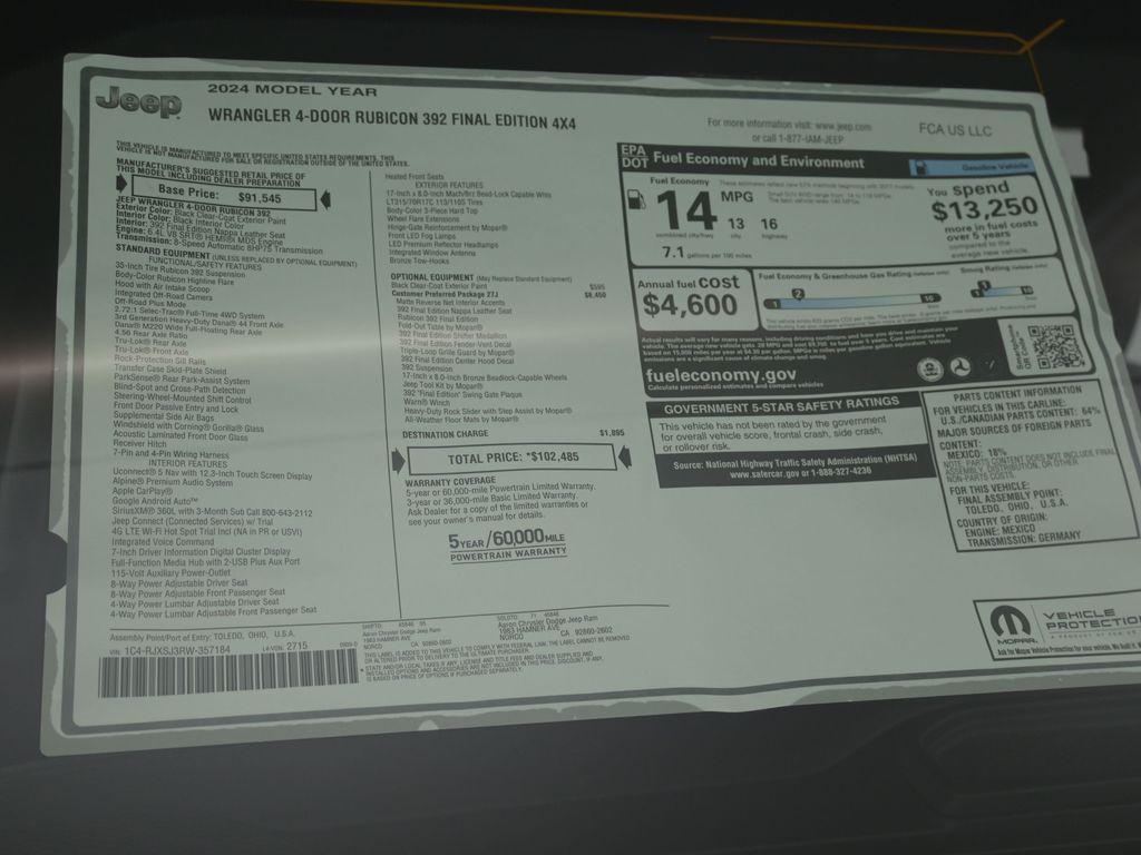 new 2024 Jeep Wrangler car, priced at $88,553