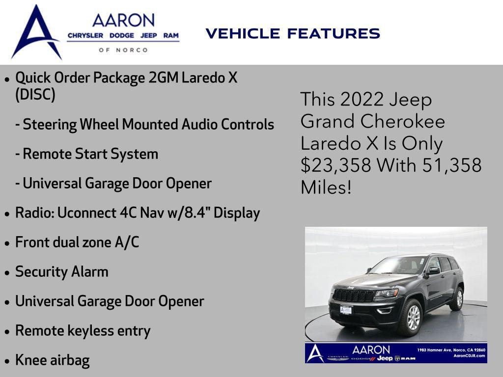 used 2022 Jeep Grand Cherokee car, priced at $23,358