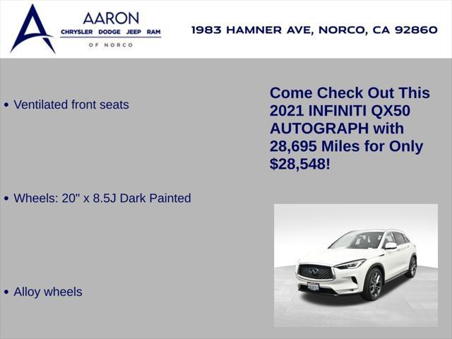 used 2021 INFINITI QX50 car, priced at $28,548