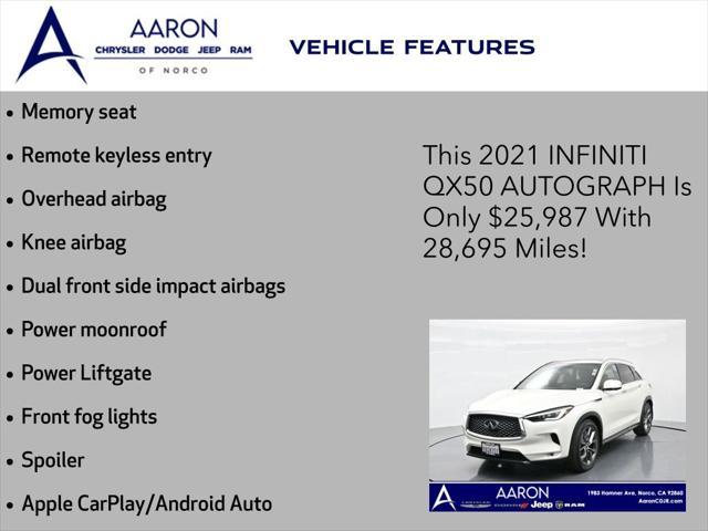 used 2021 INFINITI QX50 car, priced at $25,610