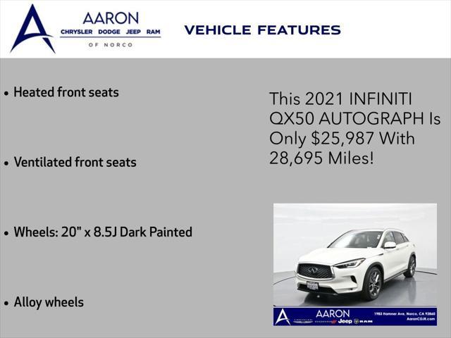 used 2021 INFINITI QX50 car, priced at $25,610