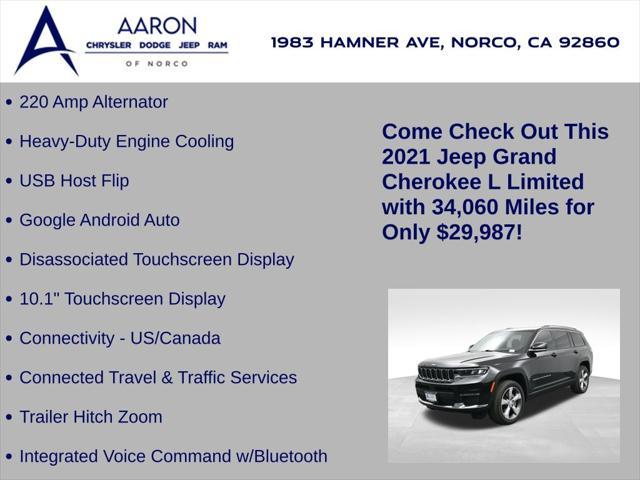 used 2021 Jeep Grand Cherokee L car, priced at $29,987