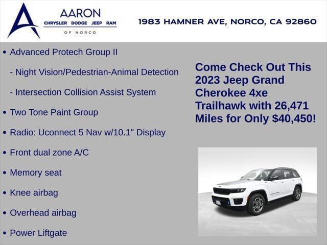 used 2023 Jeep Grand Cherokee 4xe car, priced at $39,455