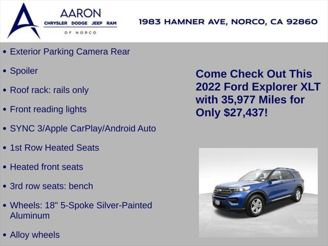 used 2022 Ford Explorer car, priced at $27,437
