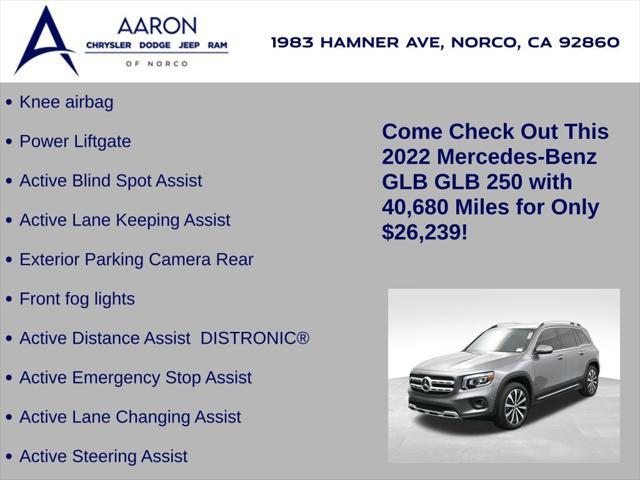 used 2022 Mercedes-Benz GLB 250 car, priced at $26,239