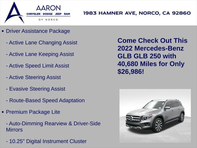 used 2022 Mercedes-Benz GLB 250 car, priced at $26,986