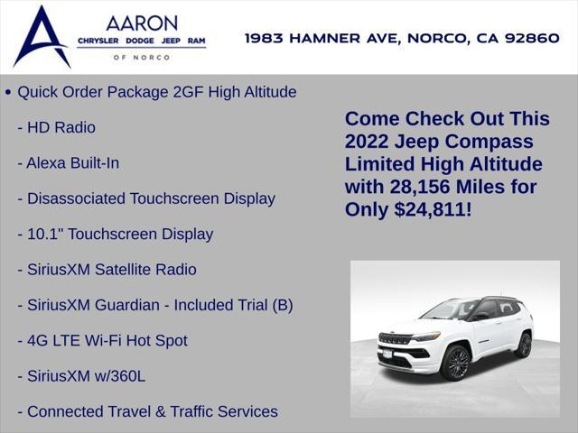 used 2022 Jeep Compass car, priced at $24,811