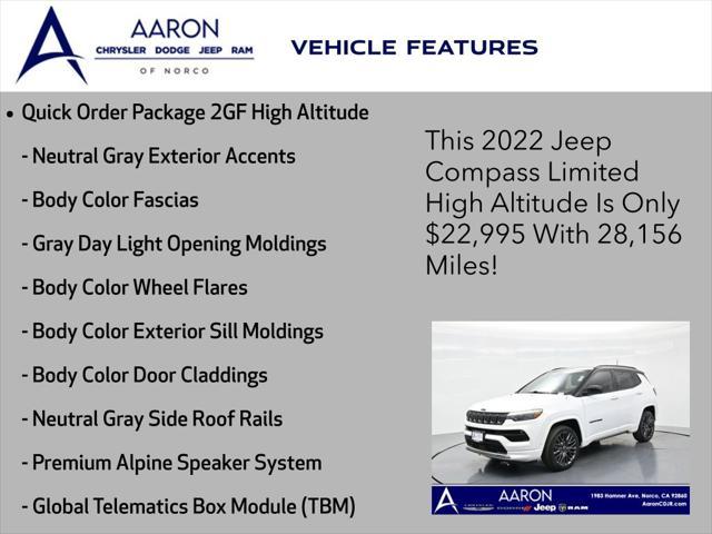 used 2022 Jeep Compass car, priced at $22,995
