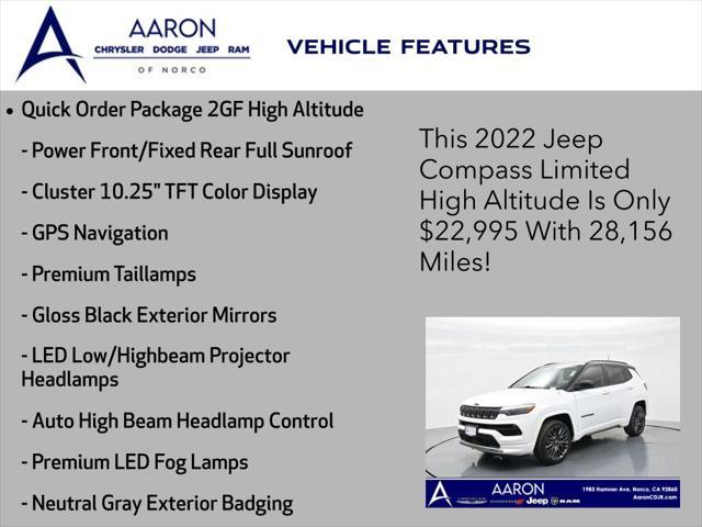used 2022 Jeep Compass car, priced at $22,995