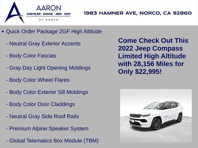 used 2022 Jeep Compass car, priced at $22,995