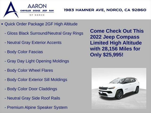used 2022 Jeep Compass car, priced at $24,895