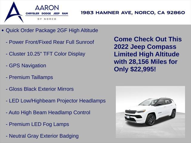 used 2022 Jeep Compass car, priced at $22,995