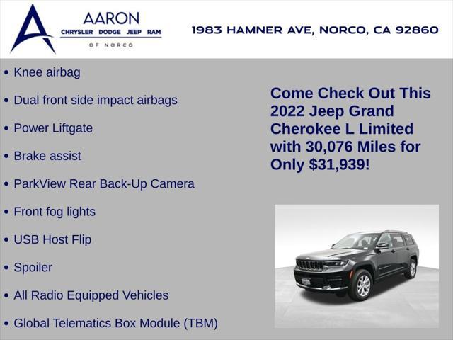 used 2022 Jeep Grand Cherokee L car, priced at $31,939