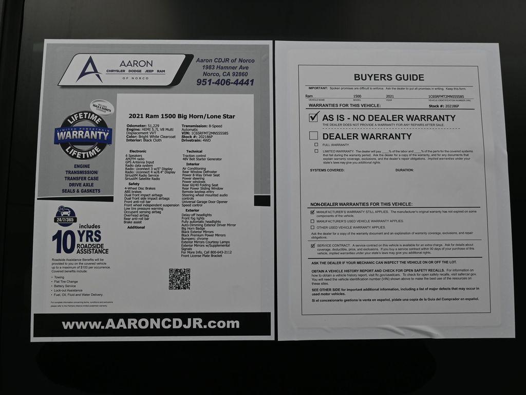 used 2021 Ram 1500 car, priced at $31,808