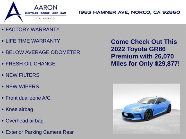 used 2022 Toyota GR86 car, priced at $29,877