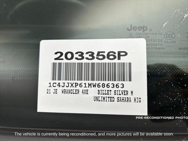 used 2021 Jeep Wrangler Unlimited 4xe car, priced at $30,987