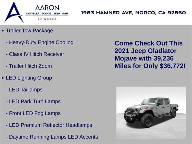 used 2021 Jeep Gladiator car, priced at $36,772